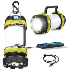LED Camping Lantern Flashlight Rechargeable Pack of 1 , 1 Pack, Light Green