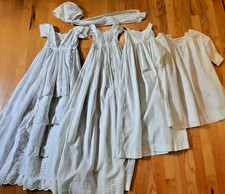 Lot of 4 Edwardian infant christening gown, slip , nightdress, and bonnet