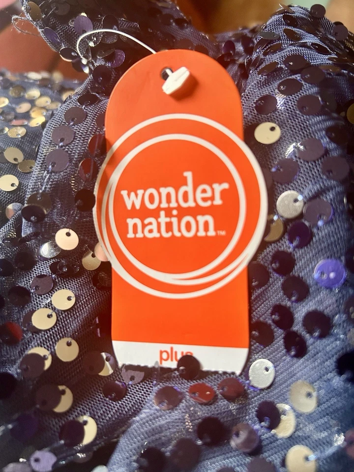 NWT Wonder Nation Navy Blue Sequin Shift Dress Girls XL 14-16 Party Dress Formal - Image 4 of 4