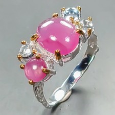 Handmade ring Ruby Ring 925 Sterling Silver Size 7 /R444945