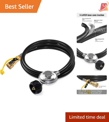 #ad Propane Regulator Hose Brass 6Ft Quick Connect RV Grill Low Pressure Use $46.97