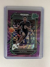 2023-24  Prizm Draft Picks Rated Prospect Purple Wave KJ Evans #4 Ducks Insert