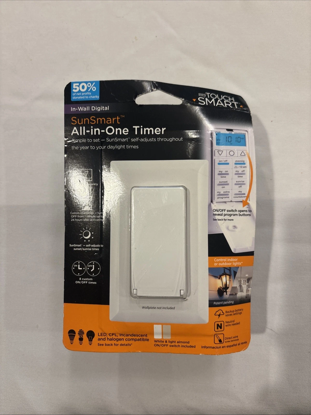 myTouch Smart SunSmart All-in-One Timer - White - Self Adjusts to Daylight Times