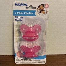 Babyking 2-Pack Pink Pacifier Silicone Nipple BPA FREE SEALED 