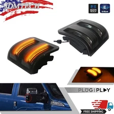 Smoke Side Mirror Amber LED Signal Light For 2008-2016 Ford F250 F350 Super Duty