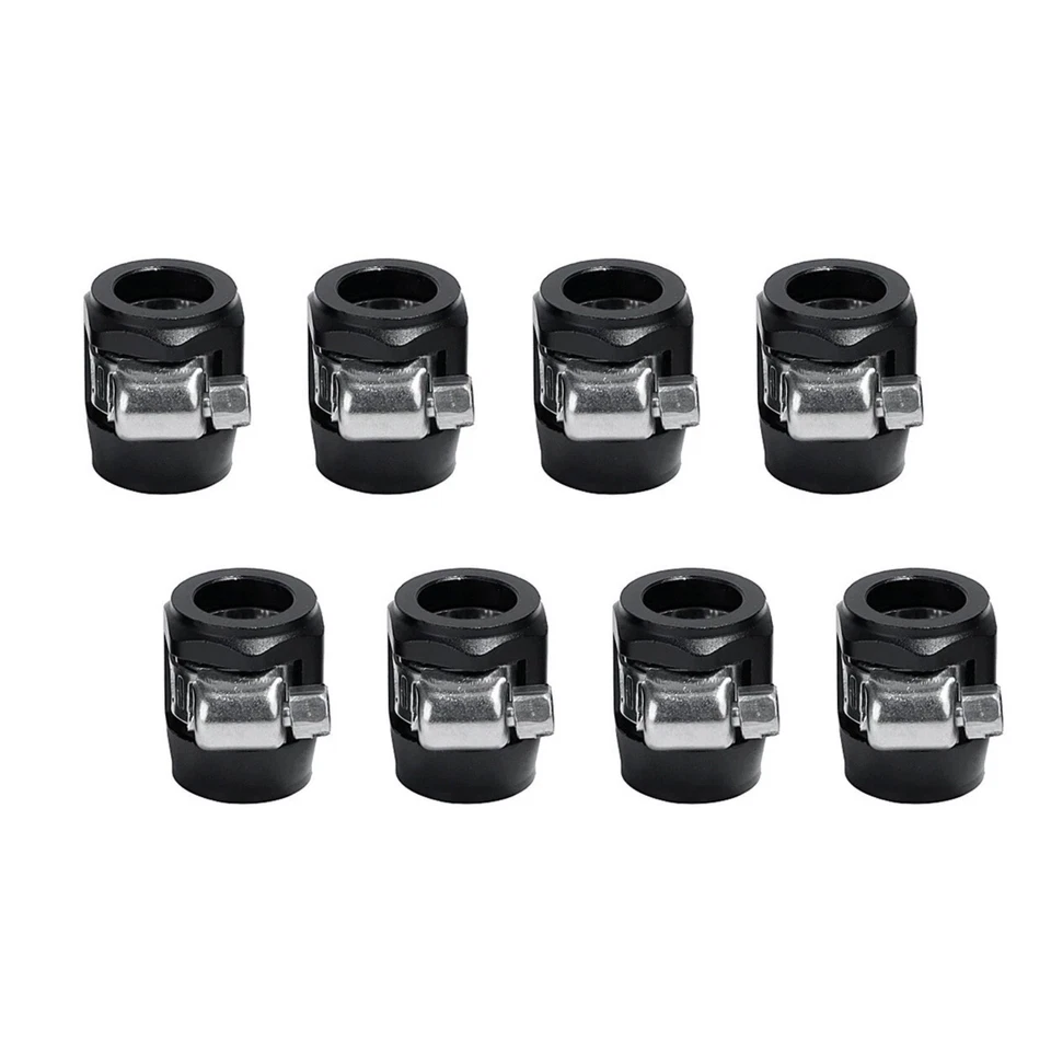 For 3/8" Hose 8Pcs AN6 Finisher Clamp Set Replacement Aluminum Professional - Image 3 of 4