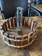 Vintage Mid Century Wooden Nut Cracker Basket
