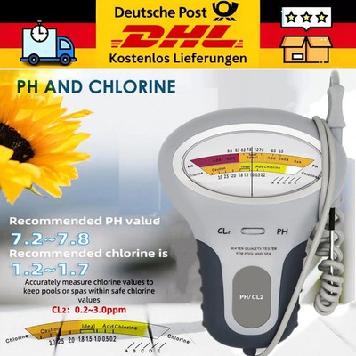 Digital PH Wert Chlor Wasser Messgerät Messer Tester Meter Aquarium Pool Prüfer