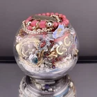Vintage Costume Jewelry Jar Mixed Lot Necklaces Rings Earrings 1.13 lbs