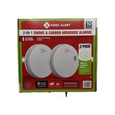 First Alert 2-Pack Smoke & Carbon Monoxide Alarms 10-Year Battery Voice Alerts