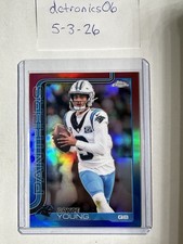 2025 Topps Chrome-Bryce Young Carolina Panthers #40 Red, White & Blue Football