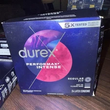 Durex Performax Intense Condoms Dotted with Delay Lubricant Rubber Condoms 24 Ct