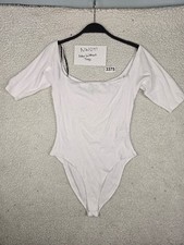 FOREVER 21 Size Small Women's White Off-Shoulder Short-Sleeve Bodysuit NWOT