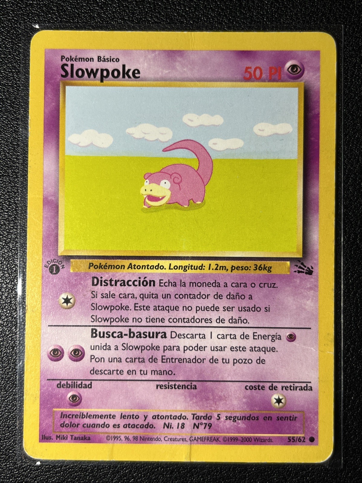 Pokémon Slowpoke 1st Edition Card Fossil 55/62, MP/HP Pokemon TCG