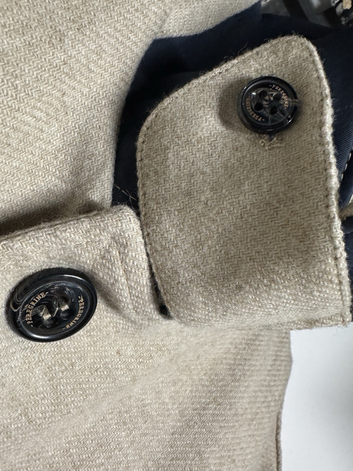 Peregrine Bonded Wool Mac Coat Made In England Moon Oatmeal  Beige XL