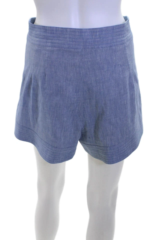 Pantalones Cortos Chinos Alexis Unisex Azul Cierre Botón Talla M Foto 3 de 4