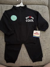 Black 2 piece Mickey Mouse Sweat Set Toddler boys