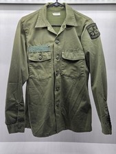 Vintage US Army Sateen Button Up Field Shirt Leadership Excellence ROTC