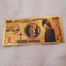 Death Note Gold Foiled Bank Note 10000 Yen. New. Anime Gift Collectable Money UK