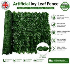 Artificial Ivy Hedge Fence Panels Faux Privacy Screen Garden Decor UK
