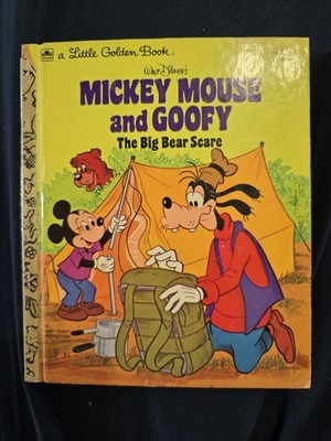 Walt Disney's Mickey Mouse & Goofy Bear Scare #100-54 A Little Golden Book...