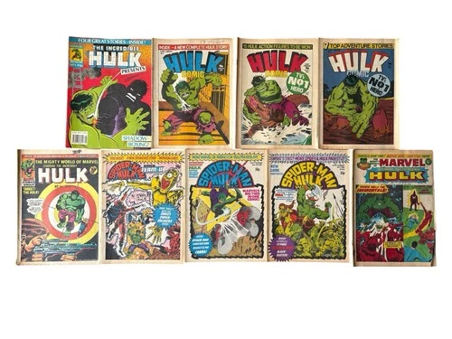 The Incredible Hulk Vintage Comics Marvel Job Lot Of 9 Comics