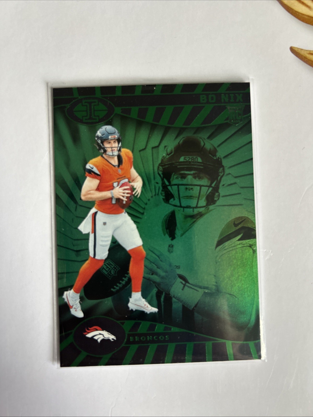 2024 Panini Illusions - Bo Nix #22 Trophy Collection Emerald (RC)