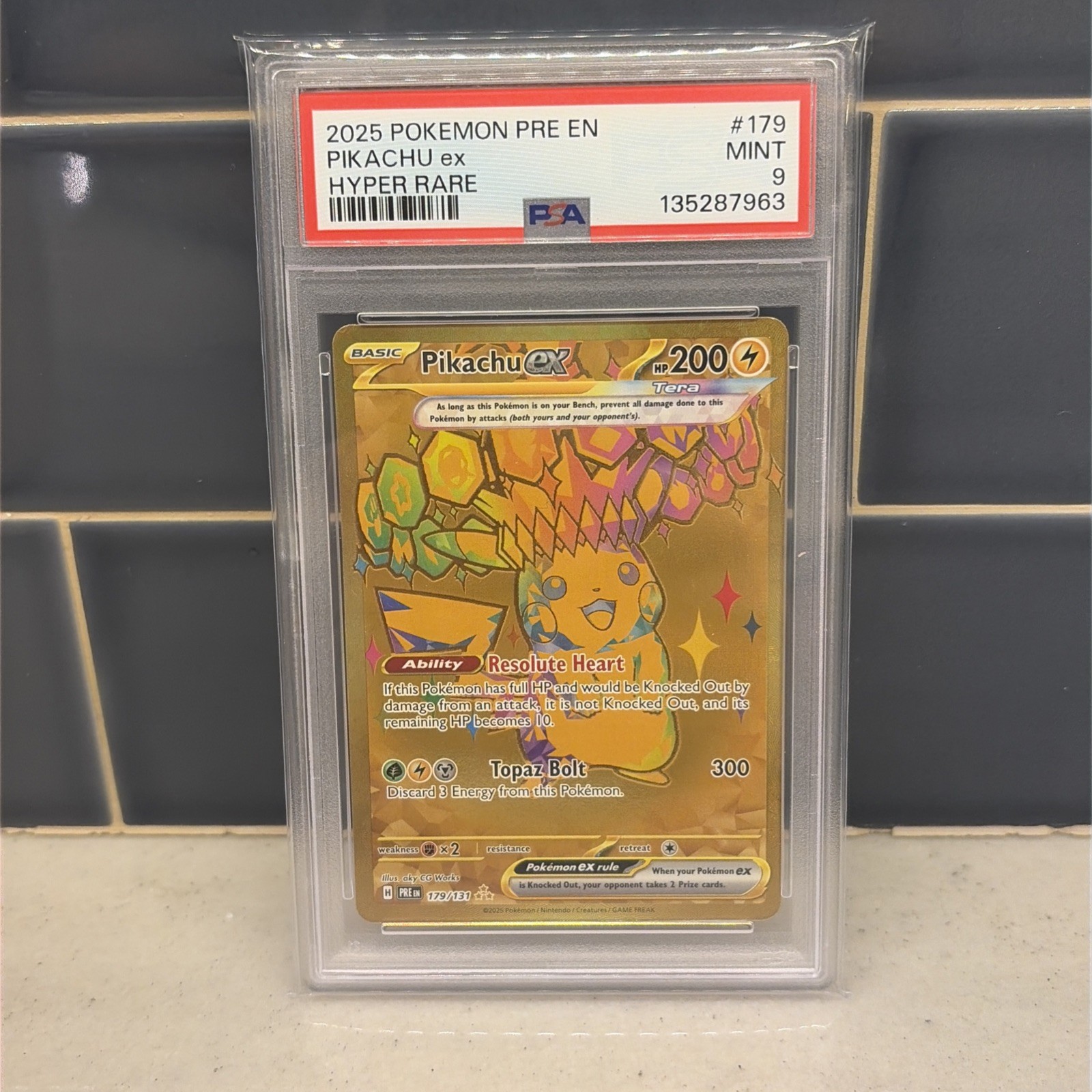 2025 Pokemon SV Prismatic Evolutions PRE EN Pikachu ex #179/131 PSA 9