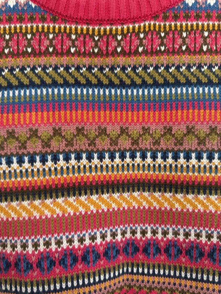 Seasalt Knitted Vest Size Uk 14 Red Striped Chunky Sleeveless Jumper Tank Cotton - Image 4 of 4