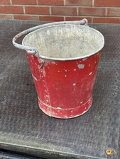 Vintage Red Metal Fire Bucket Patina