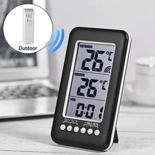 Wireless Indoor/Outdoor Digital Thermometer with Remote Sensor - LCD Temperature