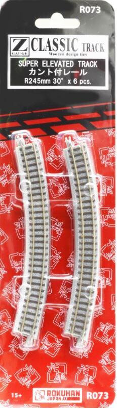 Rokuhan Z Gauge R073 Cant Rail Super Elevated Track R245mm 30 ° x