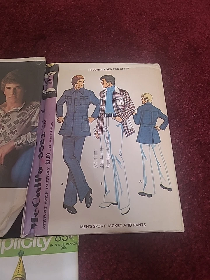 3 Sewing Patterns 70s Simplicity McCall’s VINTAGE MENS Halloween Clown Costume - Image 4 of 4