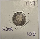 1909  BARBER DIME - 117 Years Old!!  ☆ BELOW SILVER VALUE ☆