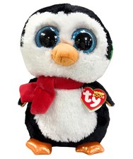Ty Beanie Boos - North the Penguin, Glitter Eyes, MWMT Stuffed Animal Toy