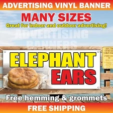 ELEPHANT EARS Advertising Banner Vinyl Mesh Sign Restaurant Food Bar Fried Meat