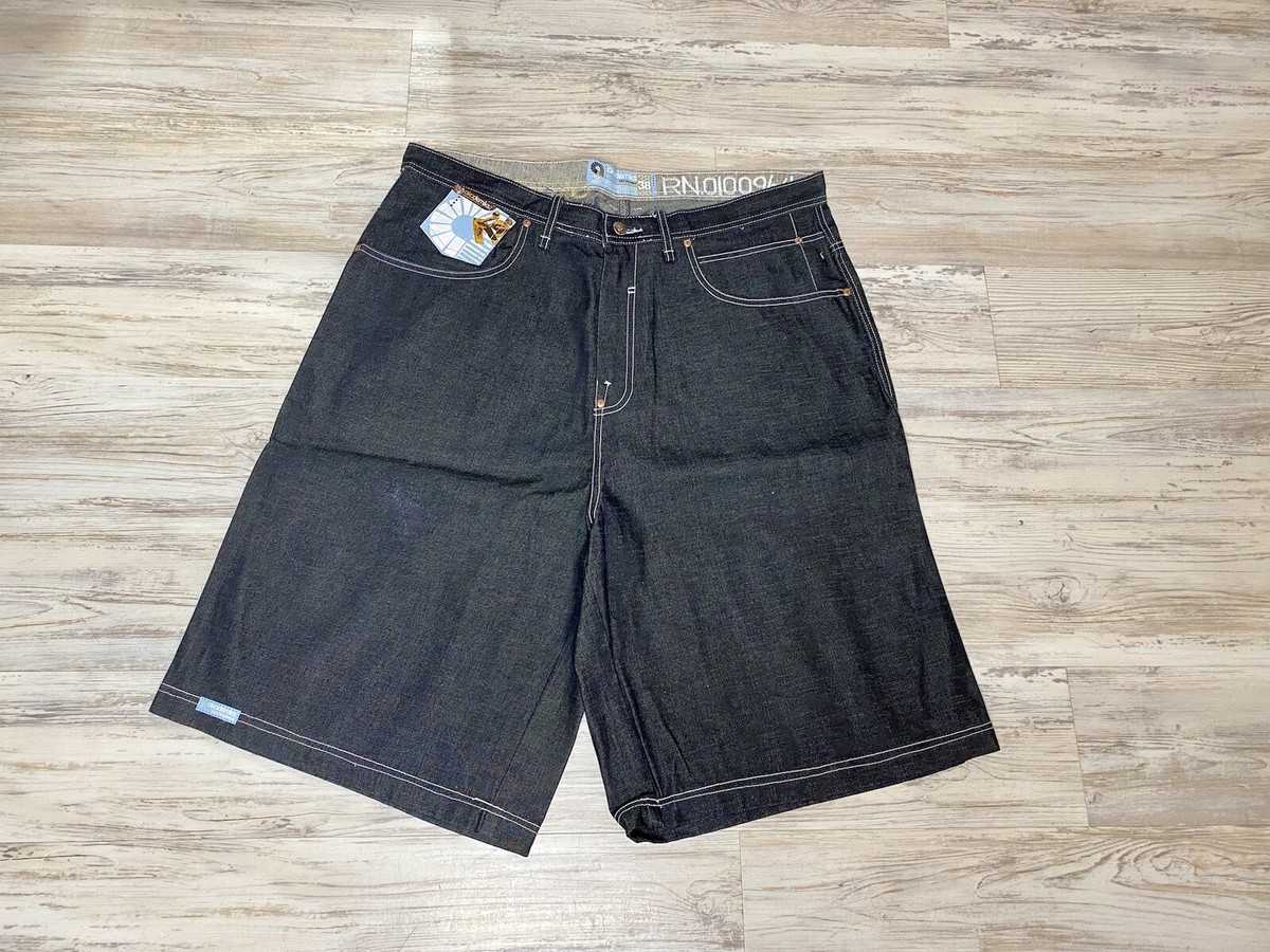 00s AKADEMIKS Denim Baggy Shorts ステッチ 刺繍 Vintage Akademiks Skater Baggy Y2K Jean Denim Shorts Jorts