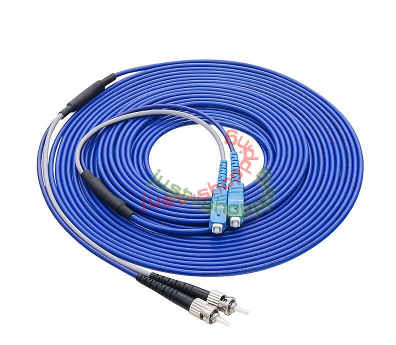 300M Armored Cable SC-ST UPC SM 9/125 Duplex Fiber Optic Patch Cord - Photo 1/1