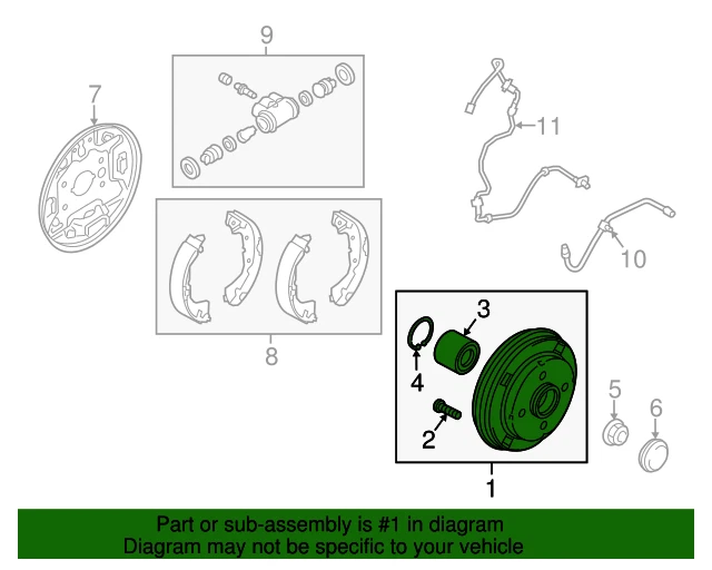 *NEW* Rear Brake Drum For Mitsubishi Mirage 2014-2017 Non-ABS - Image 2 of 2