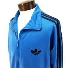 ADIDAS Track Jacket 2005 Big Embroidered Trefoil Blue/Navy Zip Up Men's XL RARE