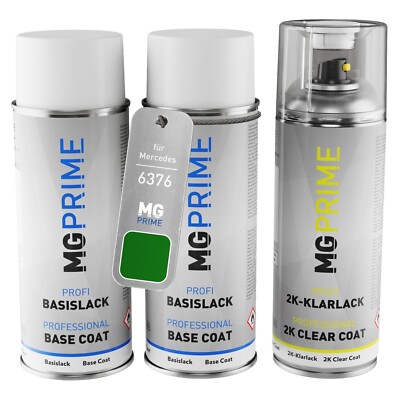 Autolack 2K Spraydosen Set für Mercedes 6376 376 Amg Green Hell Magno