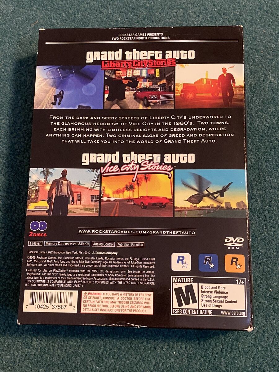 GRAND THEFT AUTO DOUBLE PACK: LIBERTY CITY STORIES / VICE CITY STORIES -  PLAYSTA - GTIN/EAN/UPC 710425375873 - Cadastro de Produto com Tributação e  NCM - Cosmos