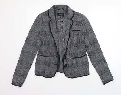 River Island Womens Grey Check Gilet Blazer Size UK