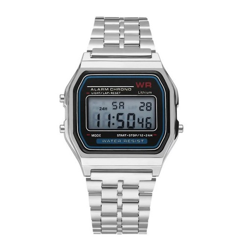 KLASSISCHE HERREN DAMENUHR DIGITAL RETRO VINTAGE SPORT GOLD SILBER ROSE GESCHENK UK - Bild 3 von 11