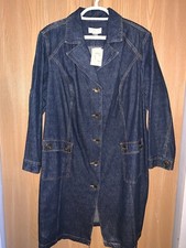 Cj Banks Denim Car Coat Plus-size 3x Button-up Dark Wash Jean Jacket New