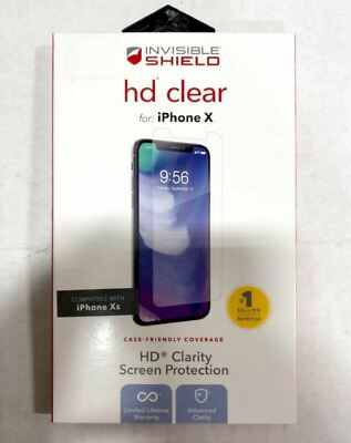 NEW Zagg Invisible Shield HD Clear Screen Protection for Apple iPhone X / Xs 