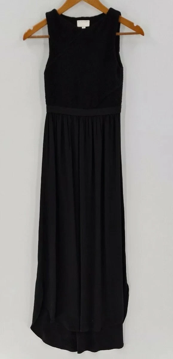 Witchery Womens Maxi Dress Size 6 Black Round Sleeveless Round Neck  Stretchy | eBay