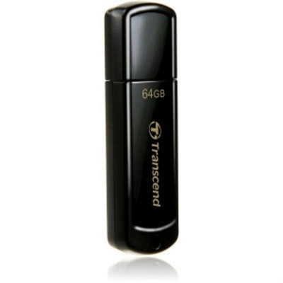 Флэш-диск transcend jetflash 64gb 350 USB 2.0, скорость чтения/записи - 15/11 мб/сек, черный (760557821243)