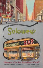 New York City New York view of Soloweys Restaurant-Bar antique pc Z18466