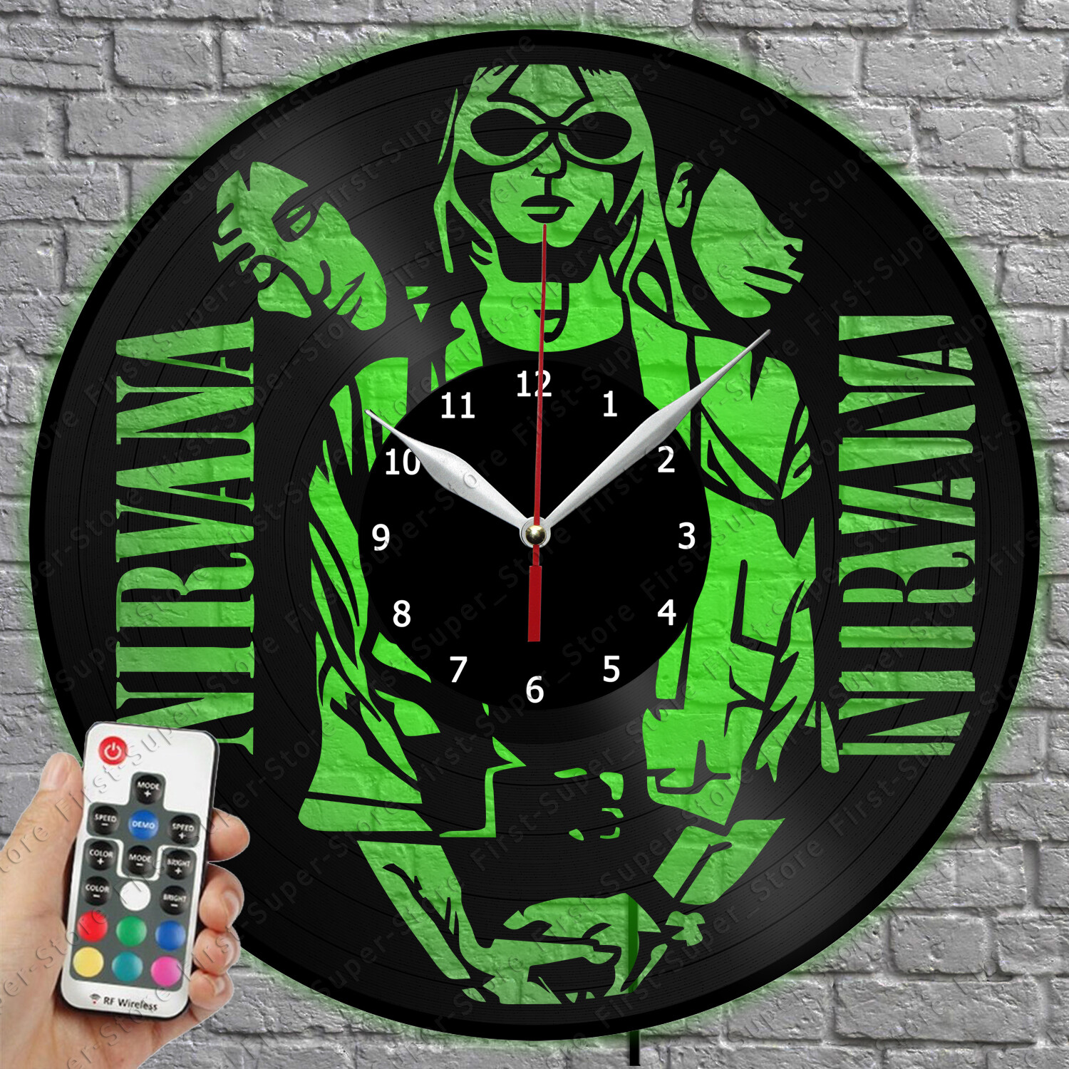 LED Clock Nirvana Vinyl Record Wall Clock Led Light Wall Clock 1250